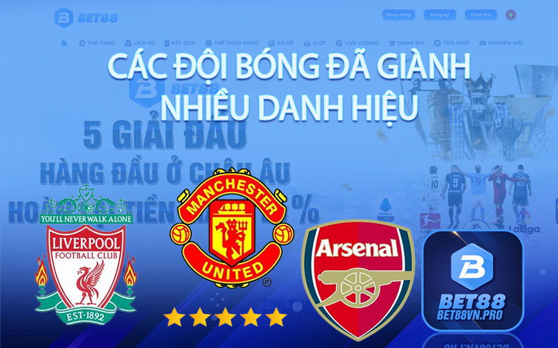 Các Đội Bóng Đã Giành Nhiều Danh Hiệu