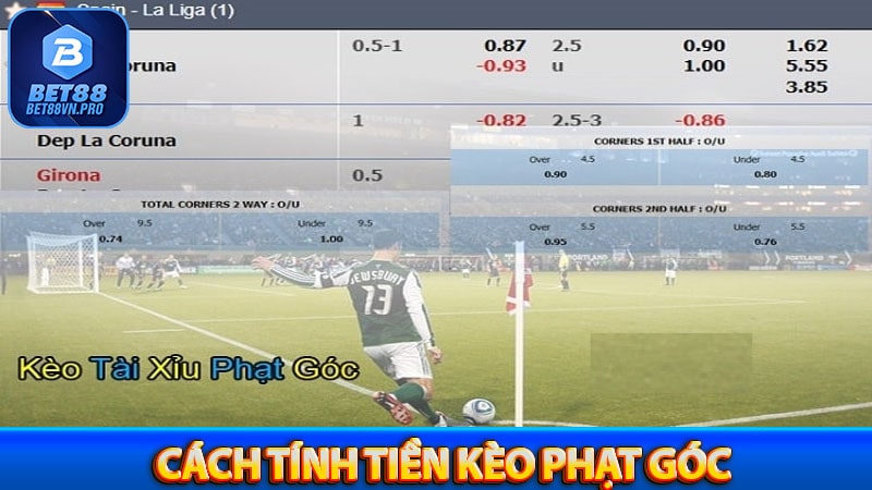 Hướng dẫn cách tính tiền kèo phạt góc hôm nay